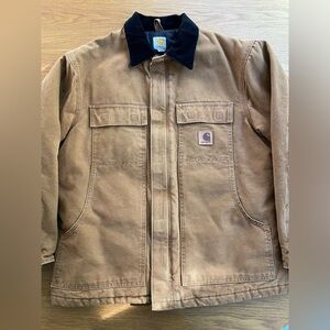 Carhartt Men's Tan Field Jacket with Black Collar